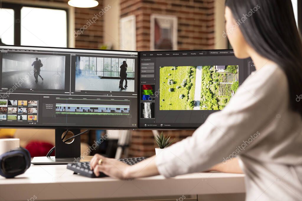Schermo con pannelli di editing colore